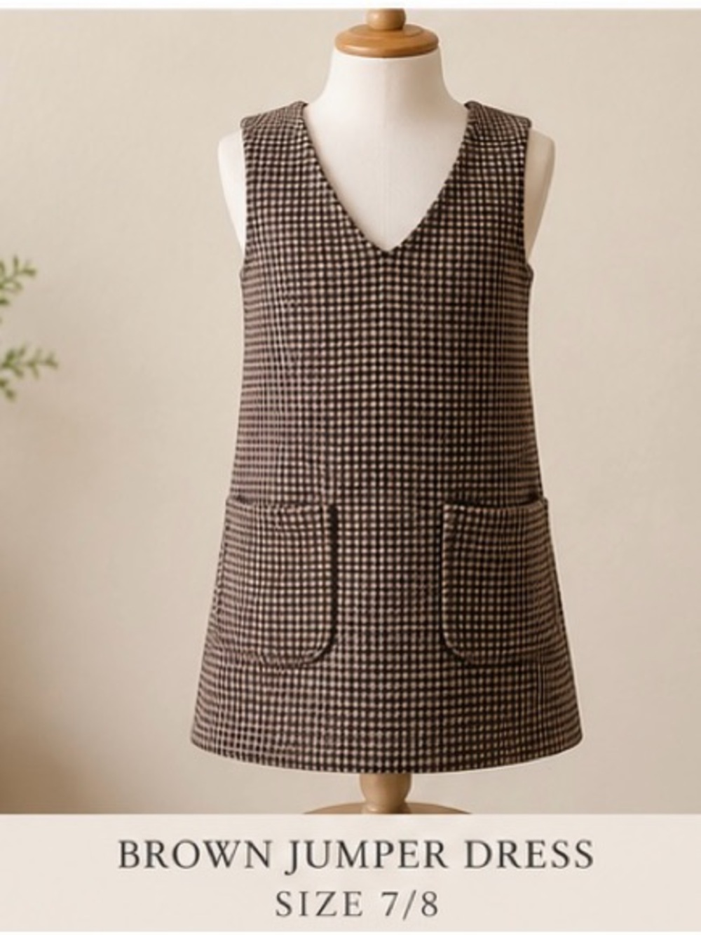Copper Key Brown Check Jumper Dress